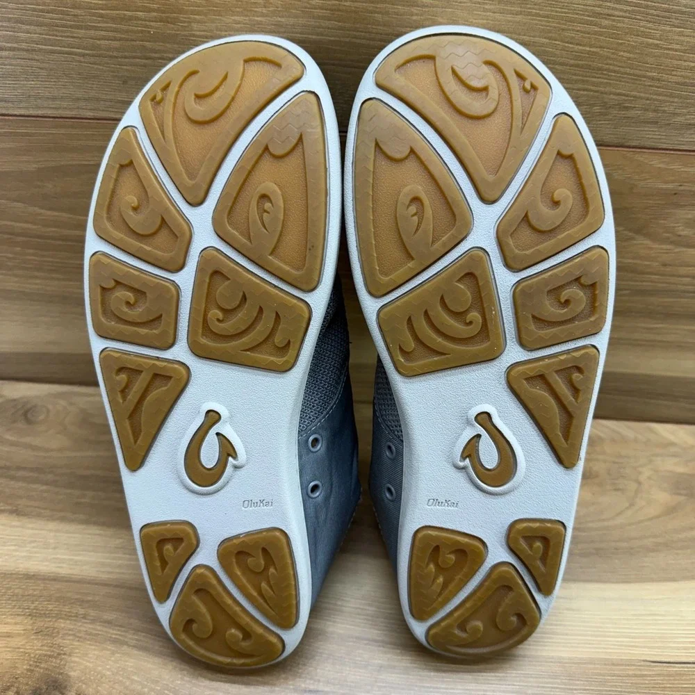 Olukai Nohea Moku Gray Mesh Slip On Mens 10 EU 43 Slip On Casual Walking Travel